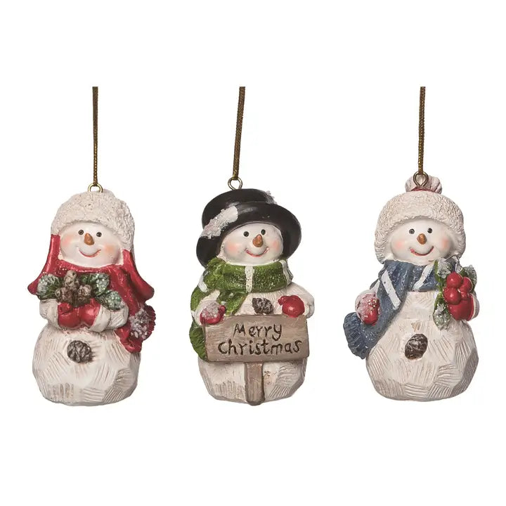 Snowman Ornament w/ Scarf