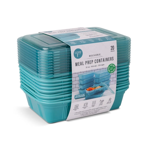 Core Kitchen 20-Piece Blue Reusable Meal Prep Containers