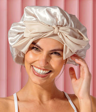Load image into Gallery viewer, Lemon Lavender Snooze Control Satin Sleep Bonnet