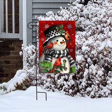 Load image into Gallery viewer, Briarwood Lane Snowman with Cardinals Winter Garden Flag