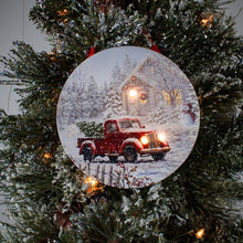 Load image into Gallery viewer, Special Delivery Red Truck LED Canvas Picture Ornament