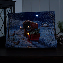 Load image into Gallery viewer, Starry Winter Night 8x6 Lighted Tabletop Canvas Picture