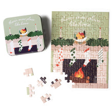 Load image into Gallery viewer, Jolly Jigsaws Holiday Mini Puzzle w/ Metal Tin