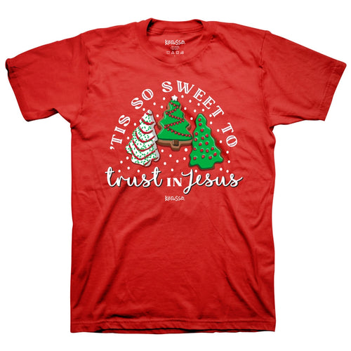 “Tis So Sweet to Trust in Jesus” Christmas Tree Cake Short-Sleeve T-Shirt