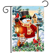 Load image into Gallery viewer, Briarwood Lane Snowman Lantern Winter Garden Flag