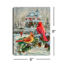 Load image into Gallery viewer, Welcome Home Cardinal 6x8 Lighted Tabletop Canvas Picture