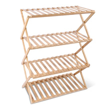 Load image into Gallery viewer, Bamboo 4-Tier Multi-Purpose Collapsible Storage Rack