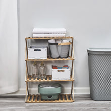 Load image into Gallery viewer, Bamboo 4-Tier Multi-Purpose Collapsible Storage Rack