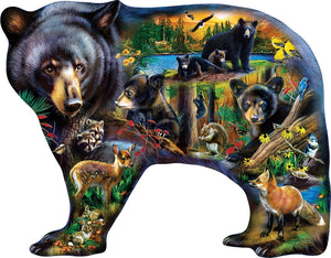 Wildlife of the Woods 1000 Piece Bear Shaped Puzzle