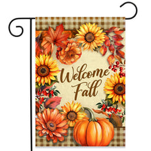 Load image into Gallery viewer, Briarwood Lane Welcome Fall Flowers Garden Flag