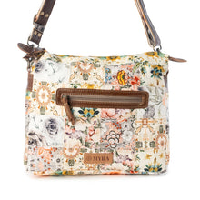 Load image into Gallery viewer, Myra Bag Beige Floral Posy Mesa Crossbody Bag