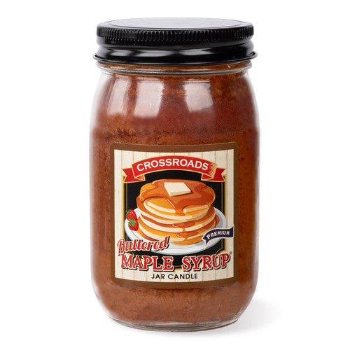 Crossroads Buttered Maple Syrup 12oz. Jar Candle