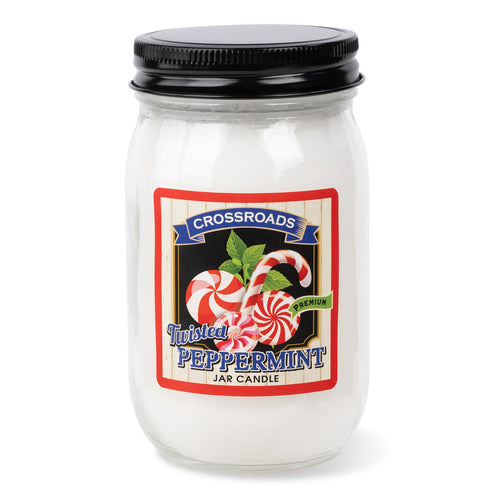 Crossroads Twisted Peppermint 12oz. Jar Candle