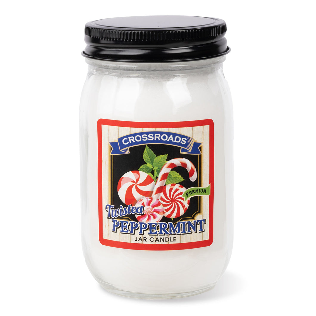 Crossroads Twisted Peppermint 12oz. Jar Candle