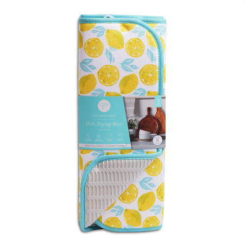 Core Kitchen Set of 2 Lemon Printed Dish Drying Mats