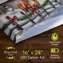 Load image into Gallery viewer, Briarwood Lane Farm Christmas Large LED Canvas Art