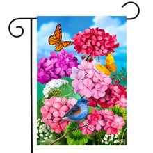 Load image into Gallery viewer, Briarwood Lane Geraniums in Bloom Spring Garden Flag