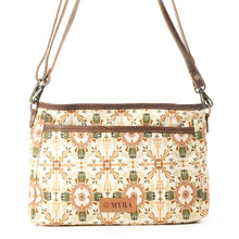 Load image into Gallery viewer, Myra Bag Heritage Beige Wildflower Scroll Crossbody Bag
