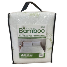 Load image into Gallery viewer, Bamboo Aloe Vera Hypoallergenic Mattress Pad