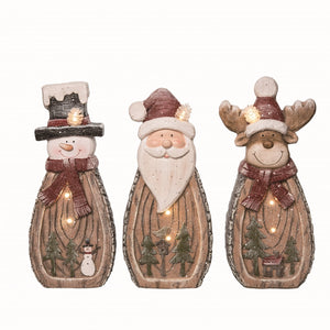 17.3" Lighted Snowy Birch Holiday Character Figurine