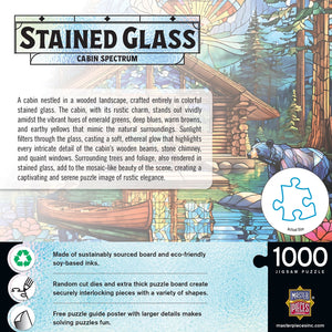 Stained Glass Cabin Spectrum 1000 Piece Stained Glass Puzzle
