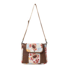 Load image into Gallery viewer, Myra Bag Powder Brown Oakline Cotton &amp; Leather Shoulder Bag