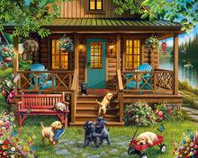 Load image into Gallery viewer, White Mountain Porch Puppies 1000 Piece Jigsaw Puzzle