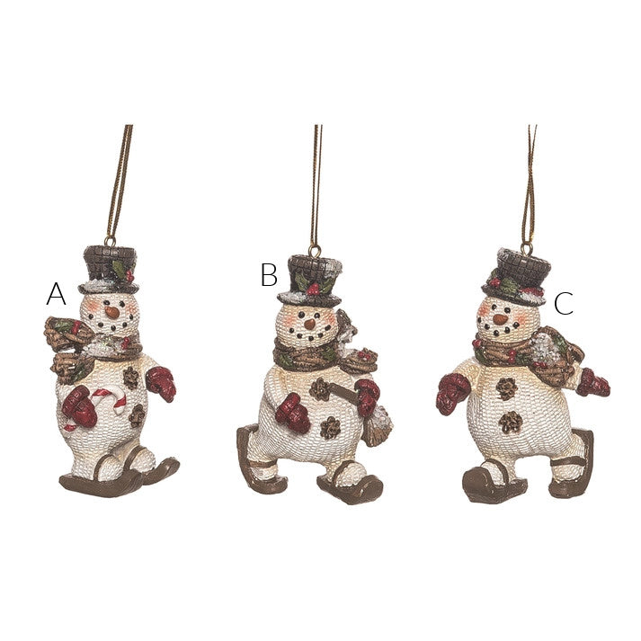 Snowman Skiing Ornament