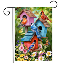 Load image into Gallery viewer, Briarwood Lane Spring Birdhouses Garden Flag