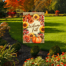 Load image into Gallery viewer, Briarwood Lane Welcome Fall Flowers Garden Flag