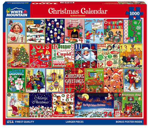 White Mountain Christmas Calendar 1000 Piece Jigsaw Puzzle