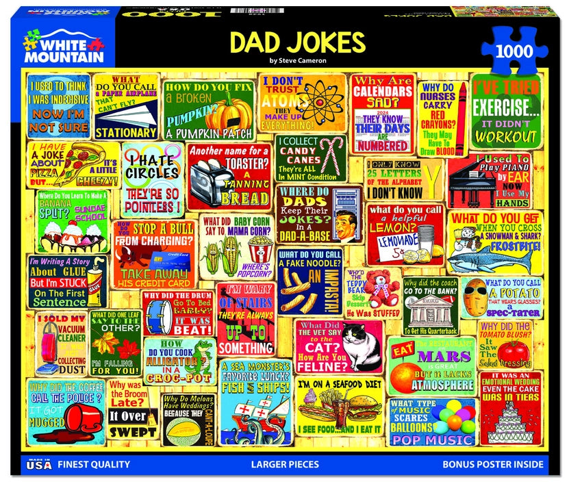 White Mountain Dad Jokes 1000 Piece Jigsaw Puzzle