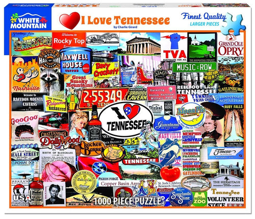 White Mountain I Love Tennessee 1000 Piece Jigsaw Puzzle