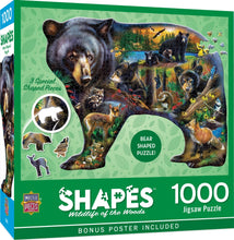 Load image into Gallery viewer, Wildlife of the Woods 1000 Piece Bear Shaped Puzzle