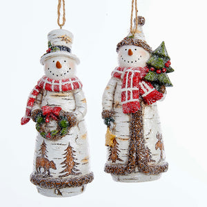Kurt Adler 5" Birch Snowman Ornament