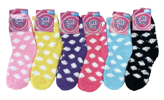 Soft & Cozy Women's Polka Dot Fuzzy Socks