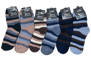 Soft & Cozy Men's Striped Fuzzy Socks