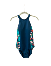Load image into Gallery viewer, Denim &amp; Co. Beach H-Back Halter Print Blocked One-Piece
