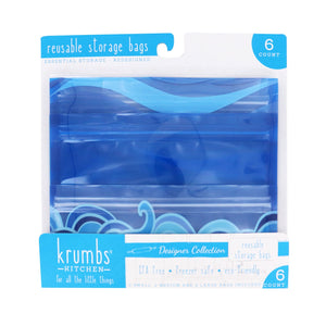 Krumbs Kitchen 6-Pack Designer Reusable Storage Bags