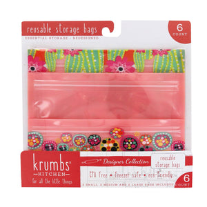Krumbs Kitchen 6-Pack Designer Reusable Storage Bags