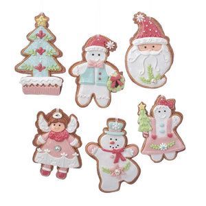 Kurt Adler Pastel 5" Gingerbread Claydough Ornaments