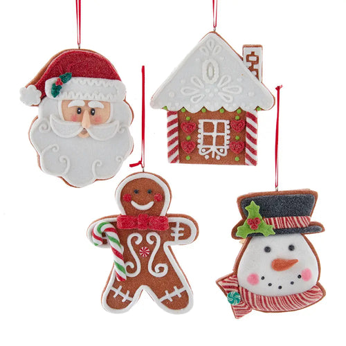 Kurt Adler Traditional Gingerbread Claydough Ornaments