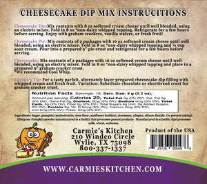 Carmie's Kitchen Pumpkin Spice Cheesecake Dip Mix