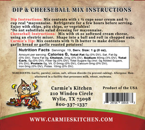 Carmie's Kitchen Roasted Garlic Dip Mix